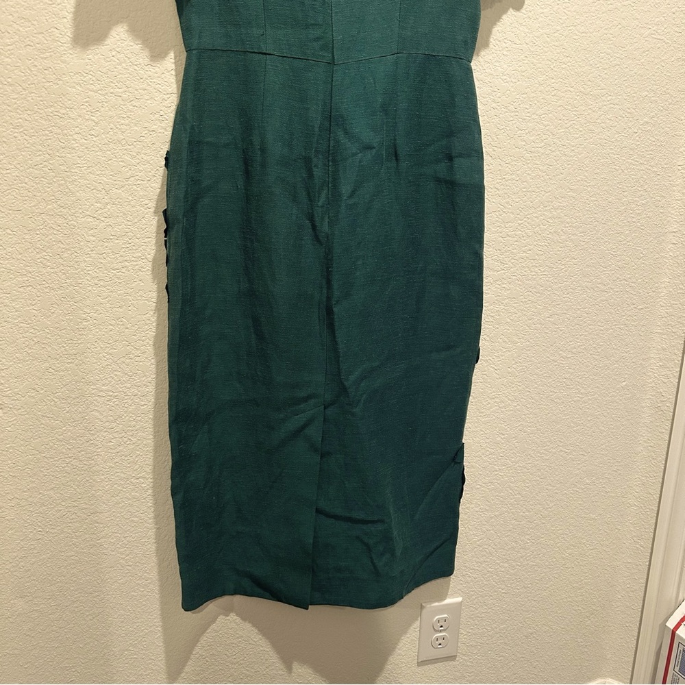 ANTONIO MELANI Emerald Green Midi Dress with Puff Sleeves - Picture 9 of 10